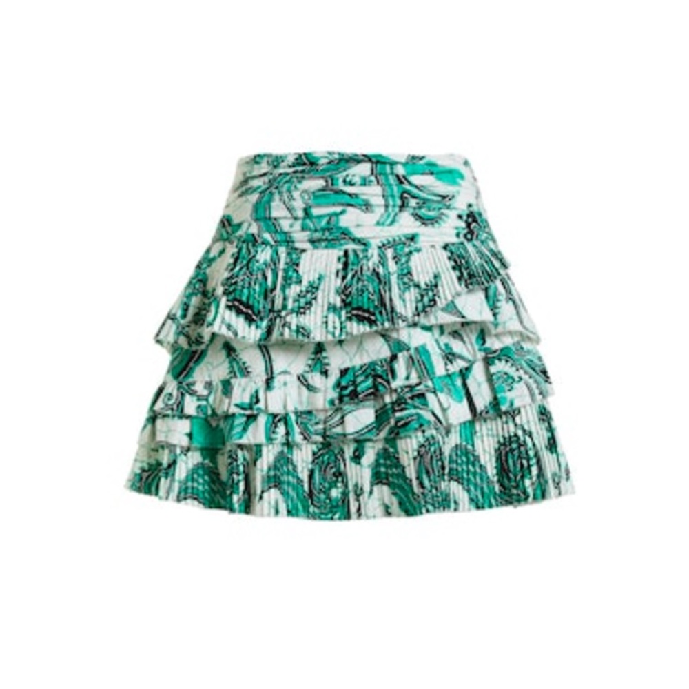 Love The Label Green Patterned Mini Skirt